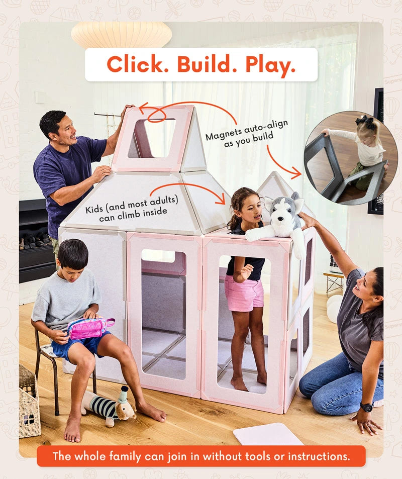 color:shared | Click. Build. Play. Magnets auto-align as you build, and kids can climb inside