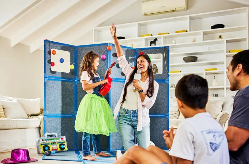 No noisy colors. No bulky clutter. Just a beautiful, well-designed play set that fits into your home and your life.Available in five modern colorways, The Little Set looks great in any space and brings calm to your play corner, not chaos.